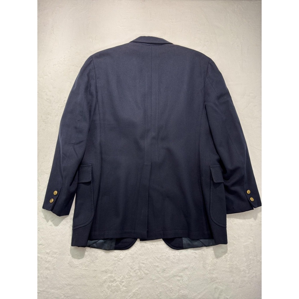 Vintage Brooks Brothers Blazer Mens 44 Blue Wool 346 Gold Buttons Patch Pockets - Picture 8 of 15